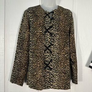 Promises Promises Women’s Animal Print Top Size 14 EUC